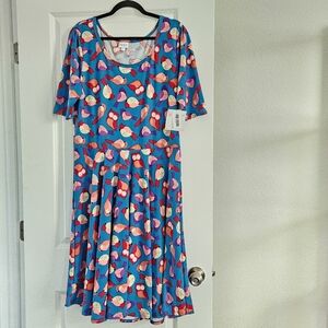New Nwt Lularoe Nicole Dress Owl 3x 3xl